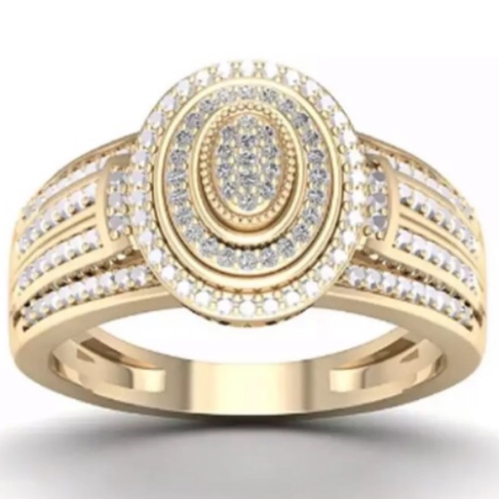 NEW Round Full Rhinestones Engagement Ring - Picture 2 of 9